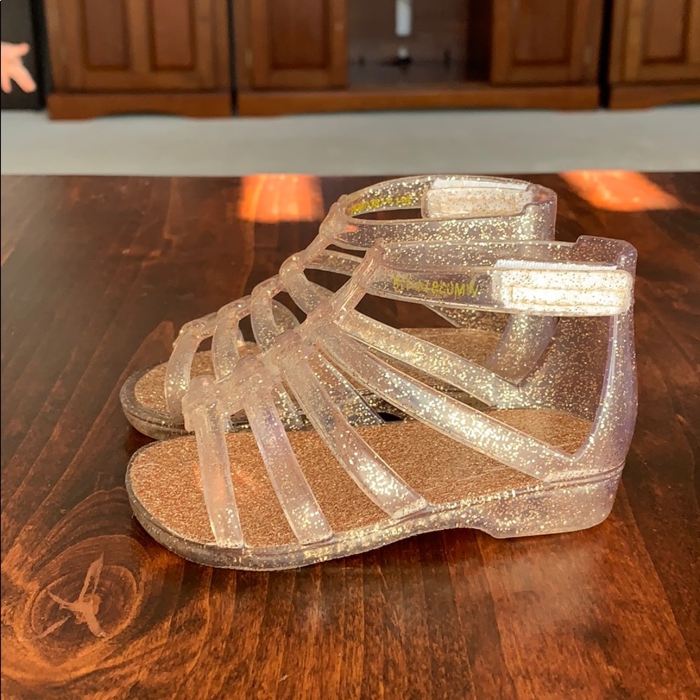 Gold Glitter Jelly Strappy Sandal